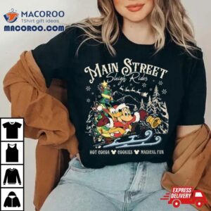 Retro Main Street Sleigh Rides Merry Christmas Tshirt