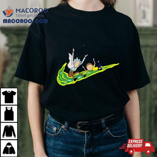 Rick And Morty Funny Nike Logo Shirt