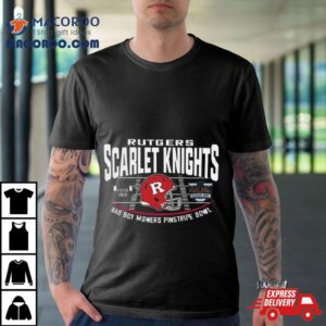 Rutgers Scarlet Knights Red Bad Boy Mowers Pinstripe Bowl Helmet Tshirt