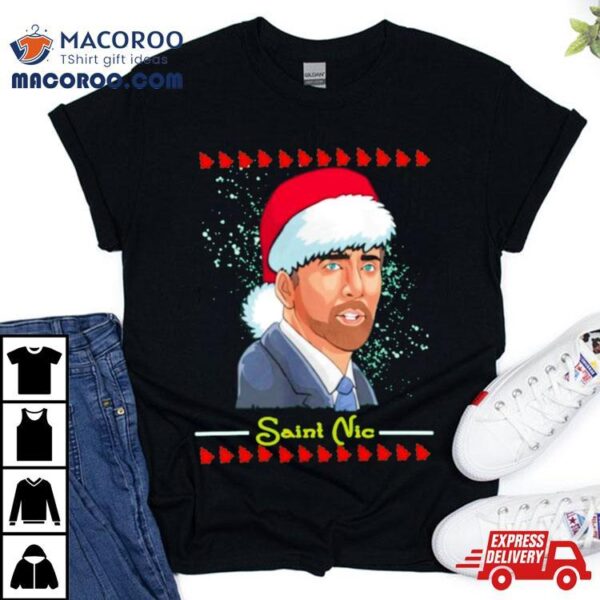 Saint Nicolas Cage Ugly Christmas Shirt