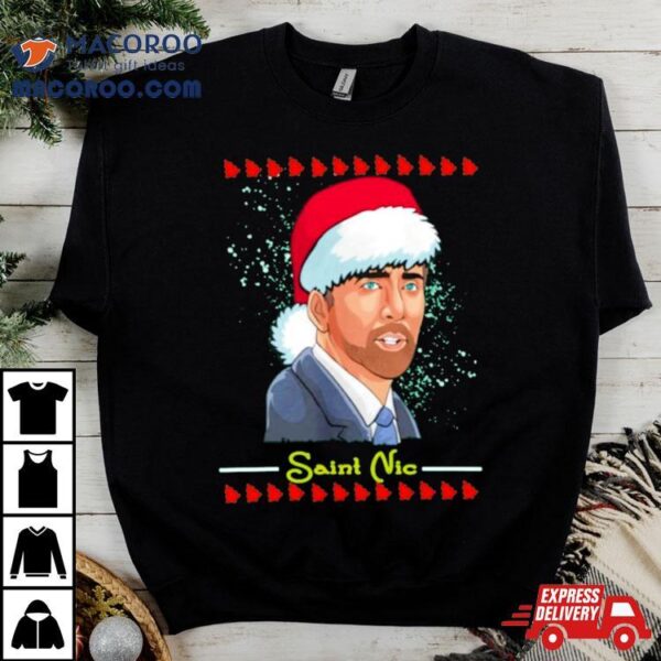 Saint Nicolas Cage Ugly Christmas Shirt