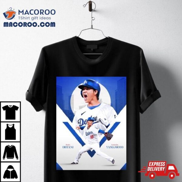 Samurai Japan La Edition Shohei Ohtani – Yoshinobu Yamamoto Los Angeles Dodgers Mlb T Shirt