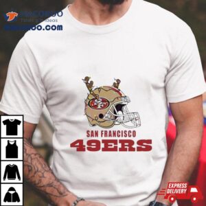 San Francisco Ers Helmet Deer Antlers Christmas Tshirt