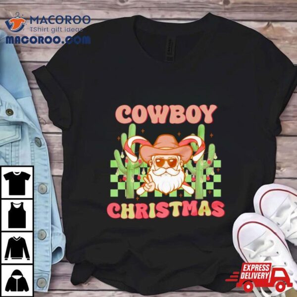 Santa Christmas Cowboy Christmas Shirt