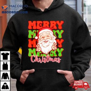 Santa Christmas Merry Merry Merry Christmas Tshirt