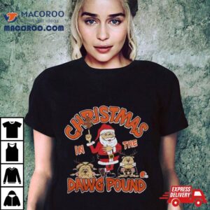 Santa Claus Cleveland Browns In The Dawg Pound Christmas T Shirt