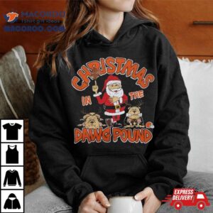 Santa Claus Cleveland Browns In The Dawg Pound Christmas Tshirt