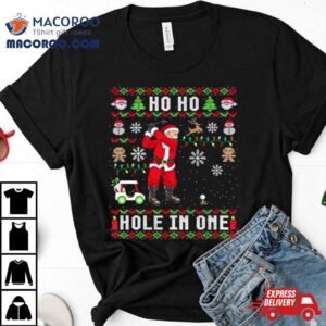 Santa Claus Goft Ho Ho Hole In The One Ugly Christmas Tshirt