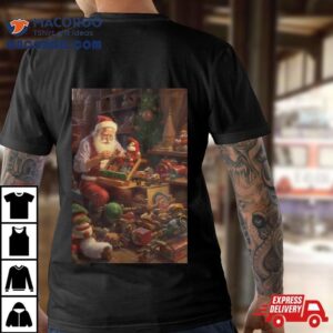 Santa Claus Is Making Decorations Christmas 2023 T Shirt