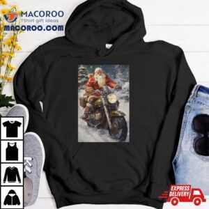 Santa Claus Ride A Motorcycle Christmas Tshirt