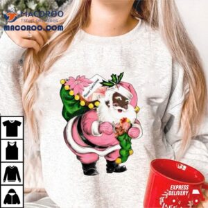 Santa Claus Wear Pink Merry Christmas Shirt