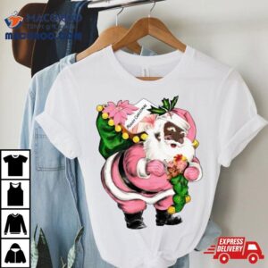 Santa Claus Wear Pink Merry Christmas Tshirt