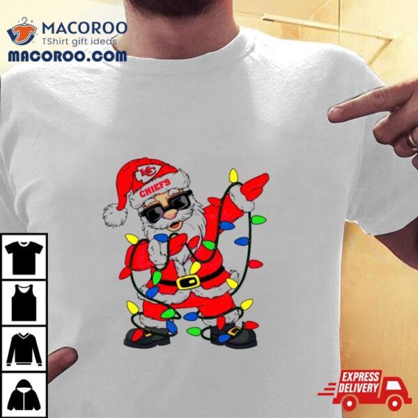 Santa Dabbing Kansas City Chiefs Christmas Lights Shirt