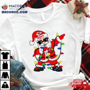 Santa Dabbing Kansas City Chiefs Christmas Lights Tshirt