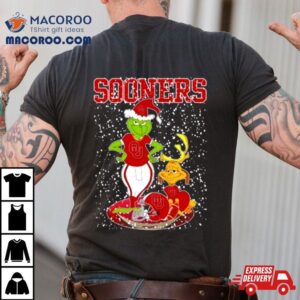 Santa Grinch And Dog Oklahoma Sooners Helmet Merry Christmas T Tshirt