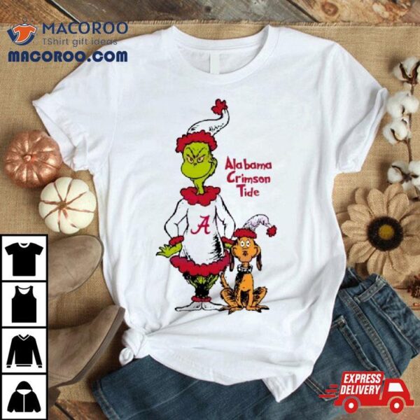 Santa Grinch And Max Alabama Crimson Tide Christmas Shirt