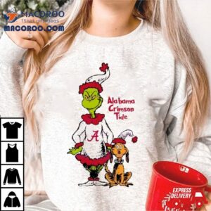 Santa Grinch And Max Alabama Crimson Tide Christmas Tshirt