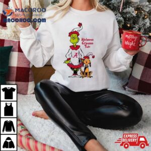 Santa Grinch And Max Alabama Crimson Tide Christmas Tshirt