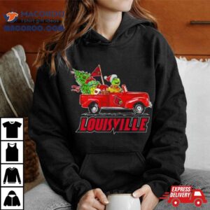 Santa Grinch Driving Car Louisville Cardinals Shirt