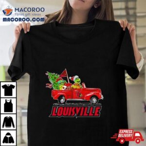 Santa Grinch Driving Car Louisville Cardinals Shirt