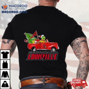 Santa Grinch Driving Car Louisville Cardinals Tshirt