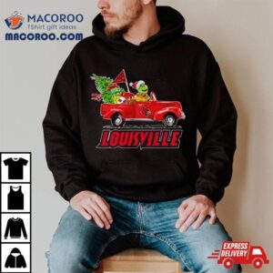 Santa Grinch Driving Car Louisville Cardinals Tshirt