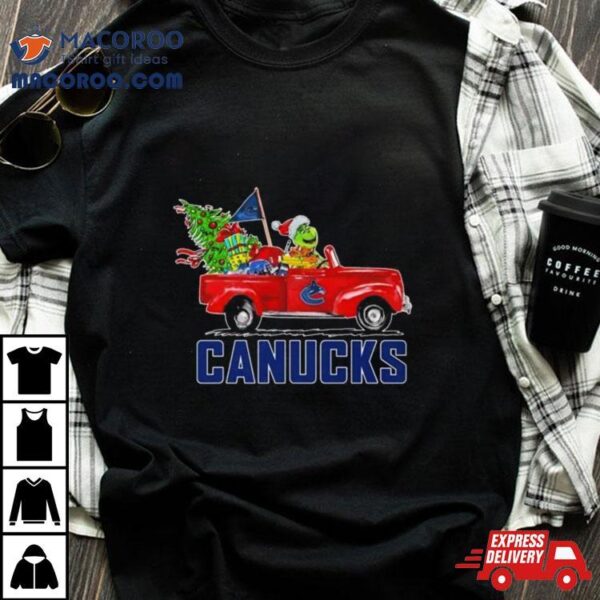 Santa Grinch Driving Car Vancouver Canucks Shirt