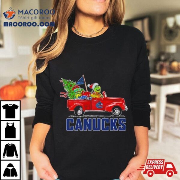 Santa Grinch Driving Car Vancouver Canucks Shirt