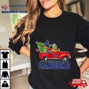 Santa Grinch Driving Car Vancouver Canucks Tshirt