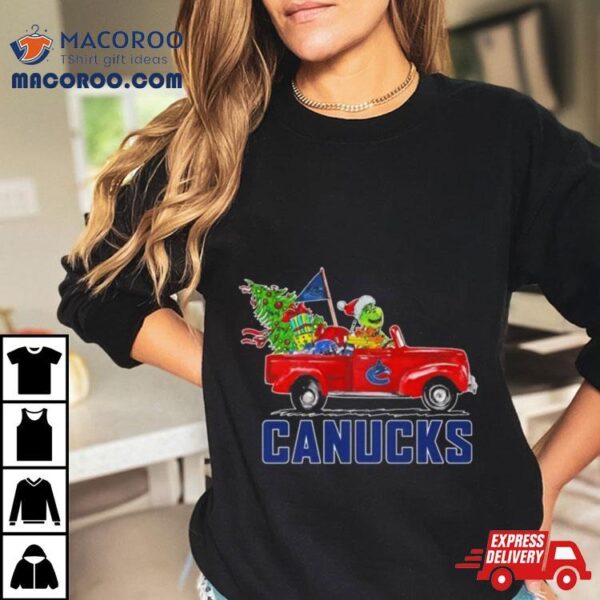 Santa Grinch Driving Car Vancouver Canucks Shirt