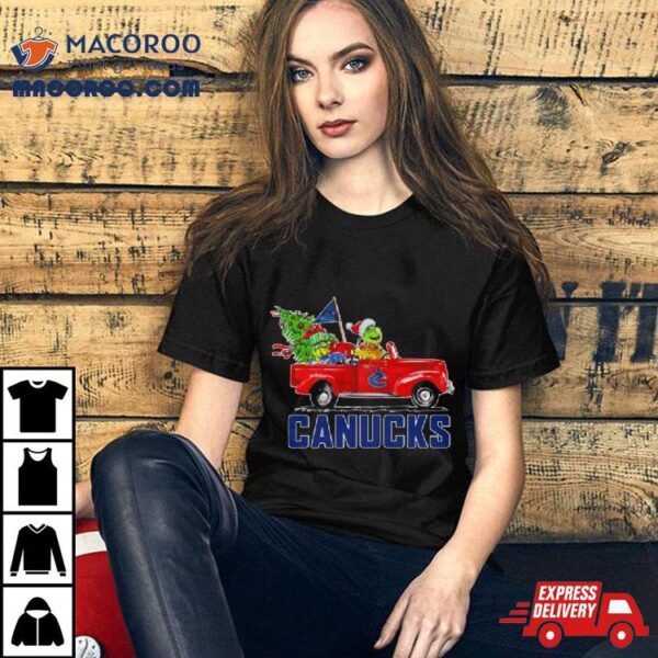 Santa Grinch Driving Car Vancouver Canucks Shirt