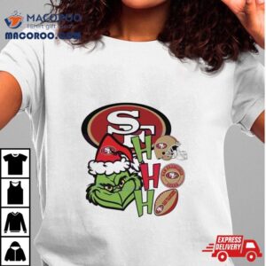 Santa Grinch Head Ho Ho Ho San Francisco Ers Logo Tshirt