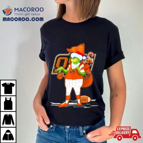 Santa Grinch Oklahoma State Cowboys Gift Christmas Shirt