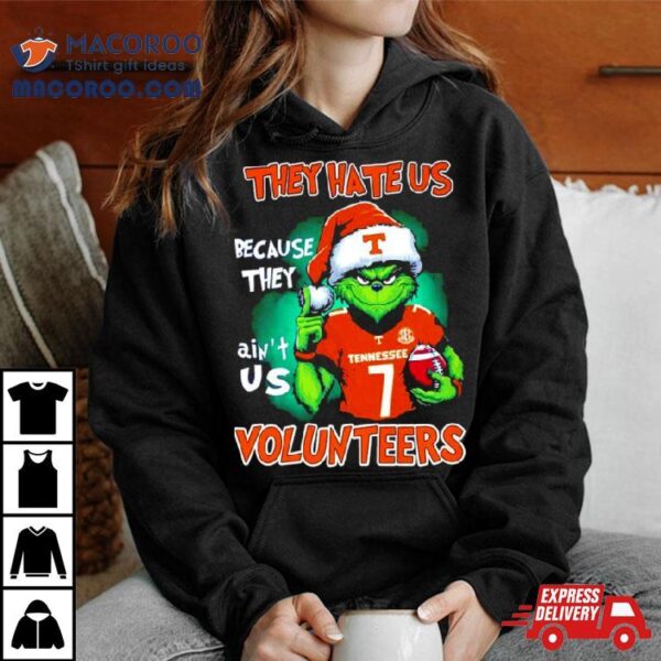 Santa Grinch They Hate Us Because They Ain’t Us Tennessee Volunteers Football Christmas Shirt