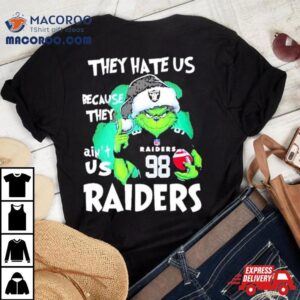 Santa Grinch They Hate Us Because They Las Vegas Raiders Christmas Shirt