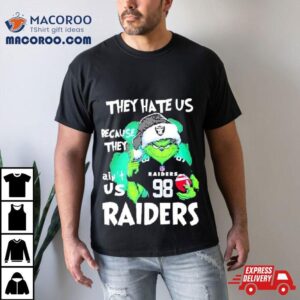 Santa Grinch They Hate Us Because They Las Vegas Raiders Christmas Tshirt