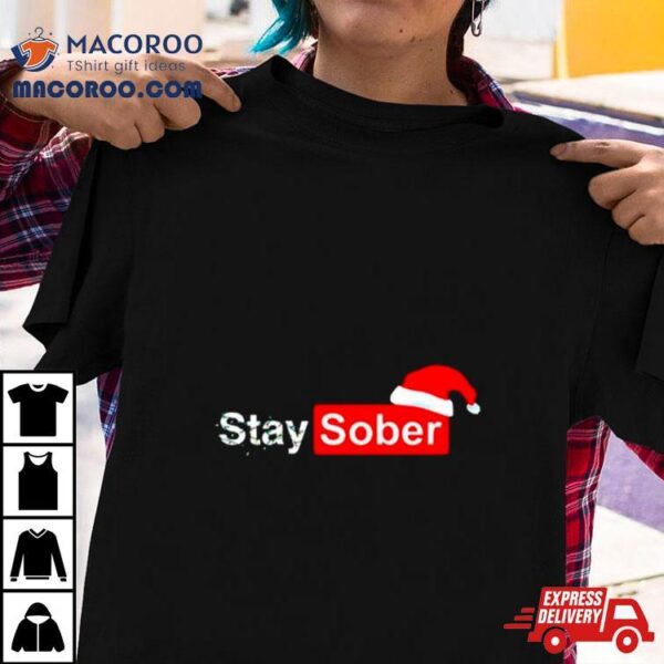 Santa’s Stay Sober Christmas Lights Shirt