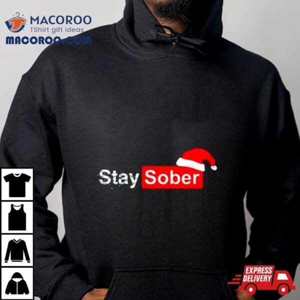 Santa’s Stay Sober Christmas Lights Shirt