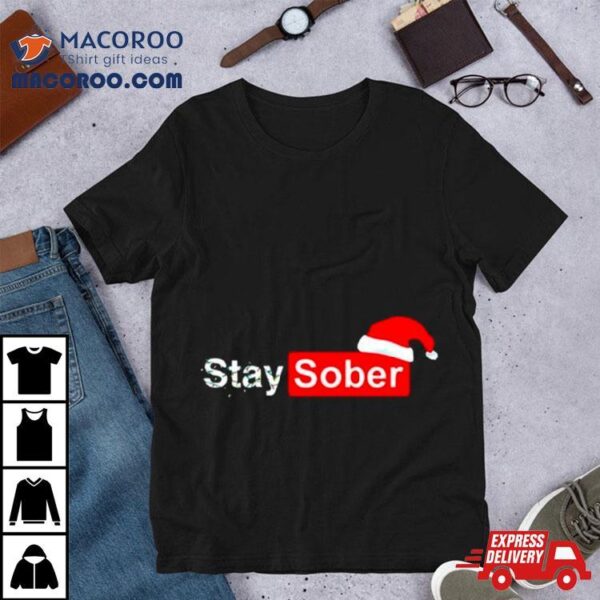 Santa’s Stay Sober Christmas Lights Shirt