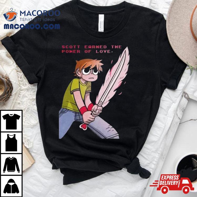 Scott Earned The Power Of Love Scott Pilgrim Vs The World Takes Off Anime Netflix Series T Shirt Scott Earned The Power Of Love Scott Pilgrim Vs The World Takes Off Anime Netflix Series T Shirt
