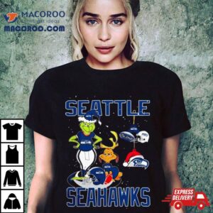 Seattle Seahawks Christmas The Grinch And Dog T Tshirt