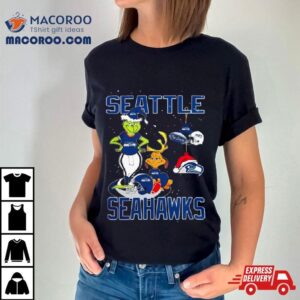 Seattle Seahawks Christmas The Grinch And Dog T Tshirt