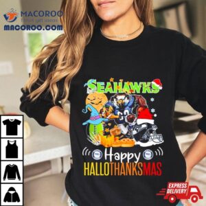 Seattle Seahawks Happy Hallothanksmas Tshirt