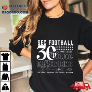 Sec Football Champions Time Alabama Crimson Tide Signatures Tshirt