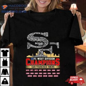 Sf Team Name Skyline Nfc West Division Champions San Francisco Ers Tshirt