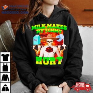 Skeleton Milk Makes My Tummy Hurt Meme Tshirt