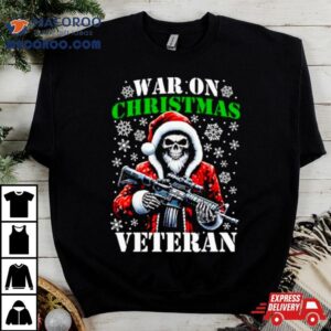 Skeleton Santa War On Christmas Veteran Shirt