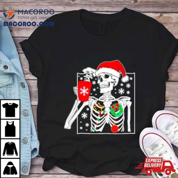 Skeleton Santa When You’re Dead Inside But It’s Christmas Shirt