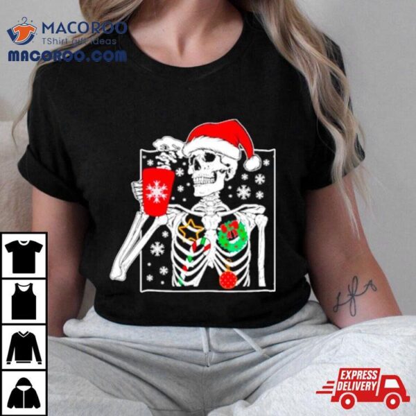 Skeleton Santa When You’re Dead Inside But It’s Christmas Shirt