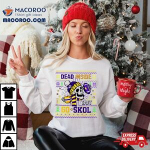 Skull Dead Inside But Go Minnesota Vikings Ugly Christmas Shirt